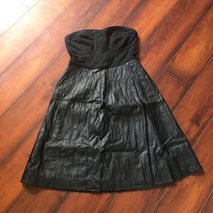 Strapless Faux Leather Dress